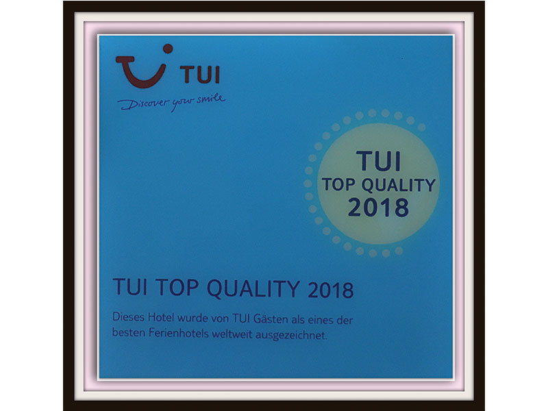 TUI Top Quality Award 2018
