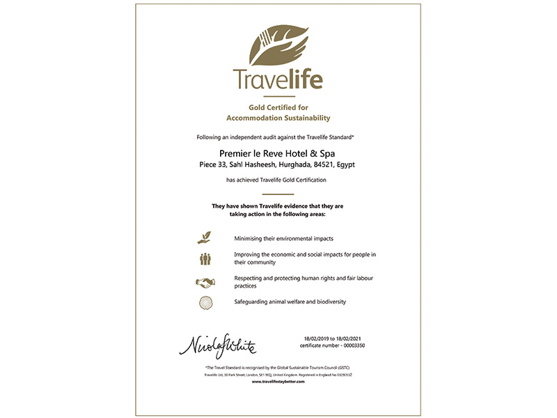 Travelife Gold Certificate 2019