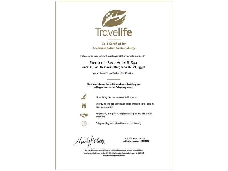 Travelife Gold Certificate 2020
